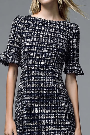 Bateau Mermaid Black Work Dress